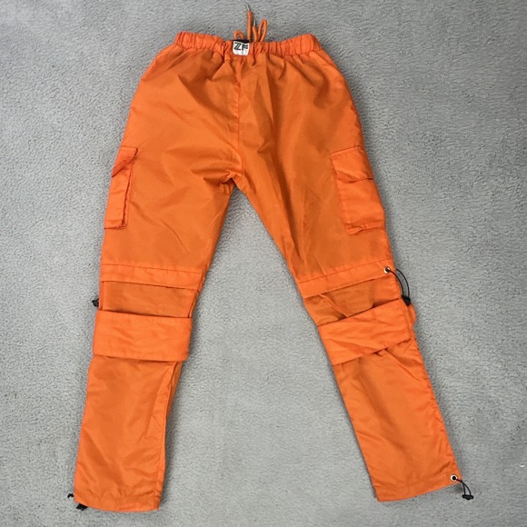 Zella Fermani‎ 2.0 Cargo Pants Men Large Orange Mesh Lined Embroidered Logo - Picture 14 of 16